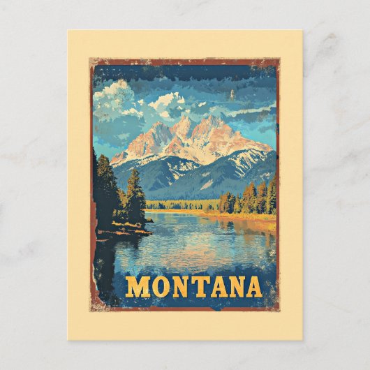 Montana Vintage Reisposter Briefkaart (Voorkant)