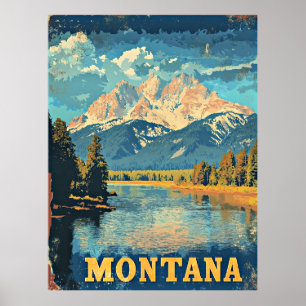 Montana Vintage Reisposter Poster