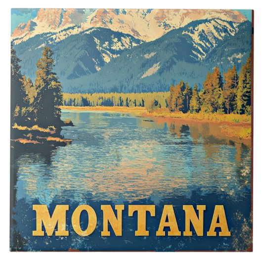 Montana Vintage Reisposter Tegeltje (Voorkant)
