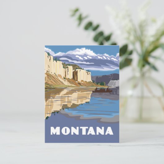 Montana vintage-reisstijl briefkaart (Staand voorkant)