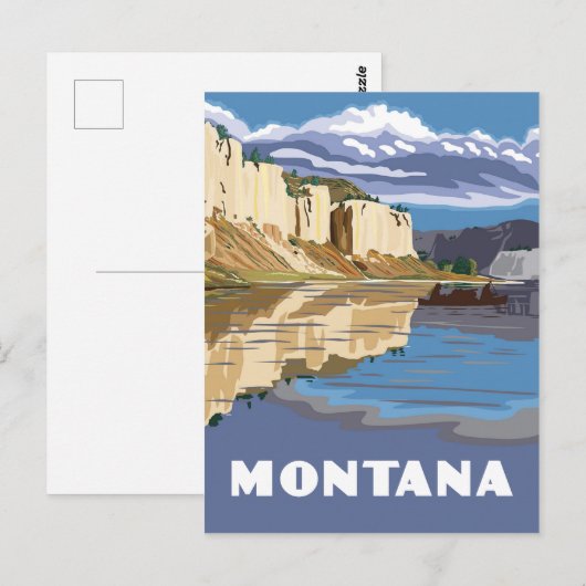 Montana vintage-reisstijl briefkaart (Voorkant / Achterkant)