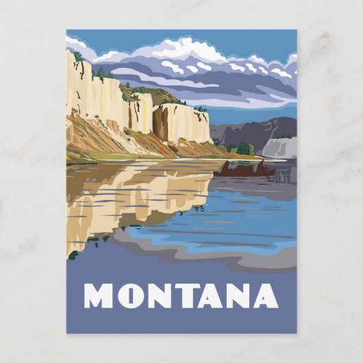 Montana vintage-reisstijl briefkaart (Voorkant)