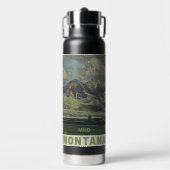 Montana Vintage Travel aangepast monogram Waterfles (Voorkant)
