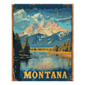 Montana Vintage Travel Poster (Voorkant)