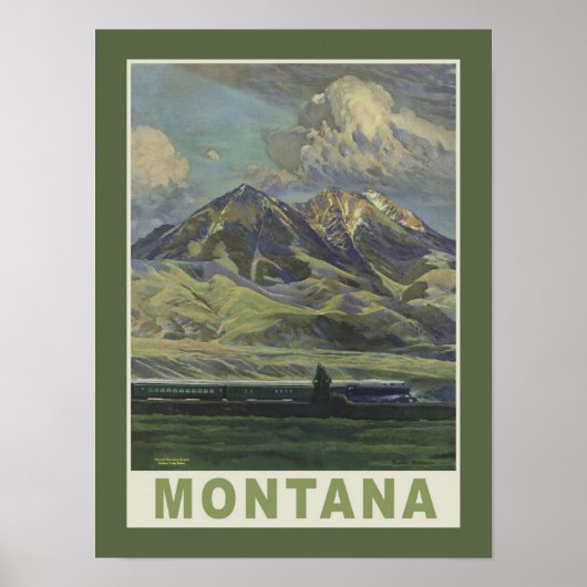 Montana Vintage Travel Poster (Voorkant)