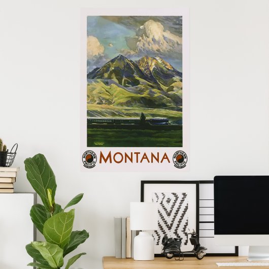 Montana Vintage Travel Poster (Thuiskantoor)