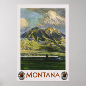 Montana Vintage Travel Poster (Voorkant)