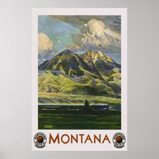 Montana Vintage Travel Poster (Voorkant)