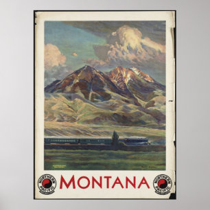 Montana Vintage Travel Poster en Retro Prints