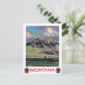 Montana Vintage Travel Poster teruggezet Briefkaart (Staand voorkant)