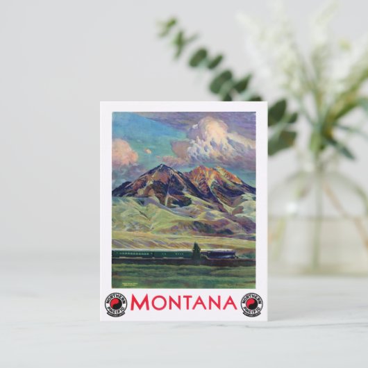 Montana Vintage Travel Poster teruggezet Briefkaart (Staand voorkant)