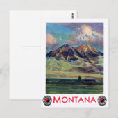Montana Vintage Travel Poster teruggezet Briefkaart (Voorkant / Achterkant)