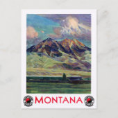 Montana Vintage Travel Poster teruggezet Briefkaart (Voorkant)