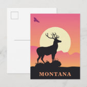 Montana Vintage Travel Sunset Briefkaart (Voorkant / Achterkant)