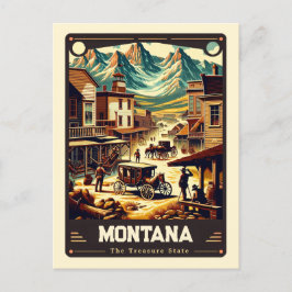 Montana | Vintage van patriottische spirit Briefkaart