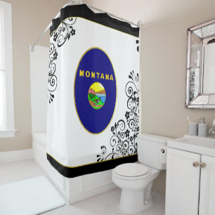Montana vlag douchegordijn