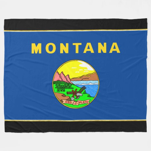 Montana vlag fleece deken (Voorkant (Horizontaal))
