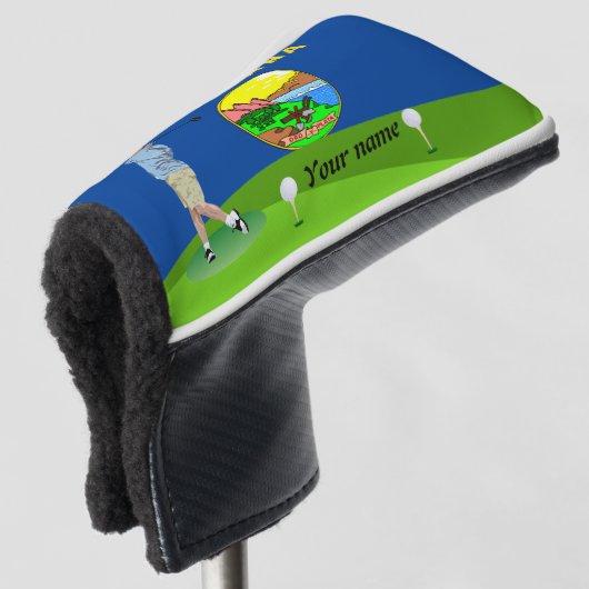 Montana vlag golfheadcover (3/4 voorkant)