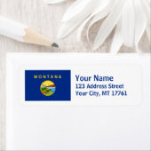 Montana vlag retour adreslabels etiket (Insitu)