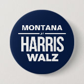 Montana voor Harris Walz Ronde Button 7,6 Cm (Voorkant)