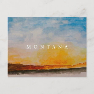 Montana Waterverf Mountains Landscape Painting Briefkaart