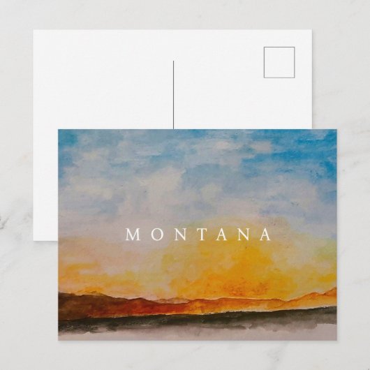 Montana Waterverf Mountains Landscape Painting Briefkaart (Voorkant / Achterkant)