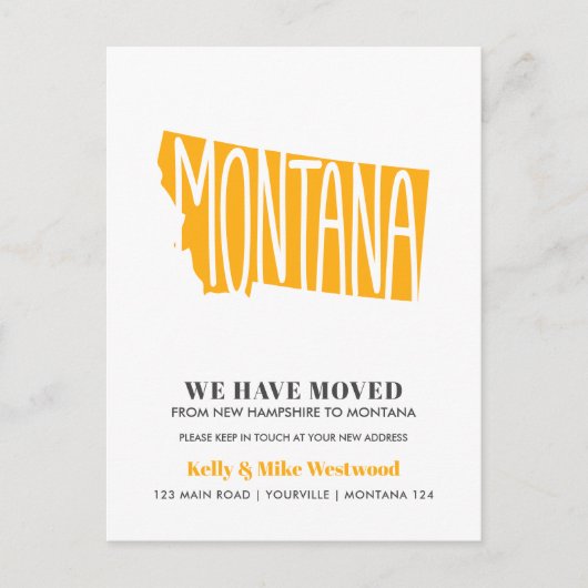 MONTANA We hebben New Address New Home Briefkaart (Voorkant)