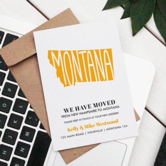 MONTANA We hebben New Address New Home Briefkaart