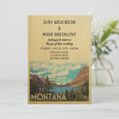 Montana Wedding Invitation  Glacier Lake Kaart (Staand voorkant)