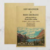 Montana Wedding Invitation  Glacier Lake Kaart (Voorkant / Achterkant)