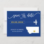 Montana Wedding Save the Date Card, Map Magnetische Uitnodiging (Voorkant)