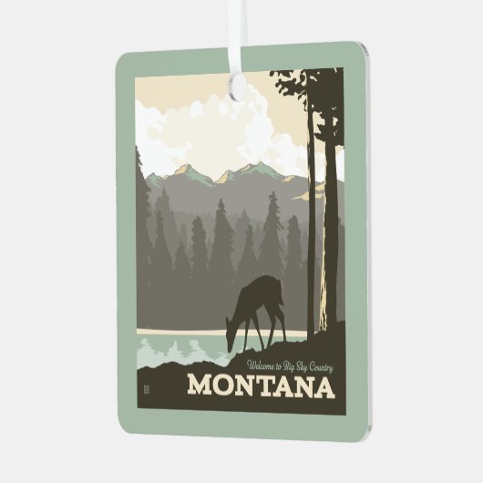 Montana | Welkom bij Big Sky Country Metalen Ornament (Voorkant links)