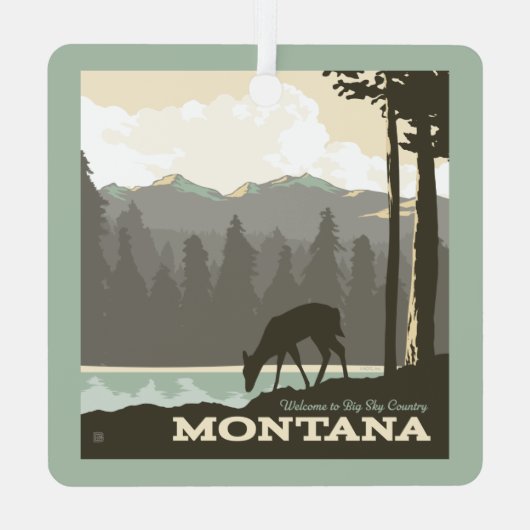Montana | Welkom bij Big Sky Country Metalen Ornament (Achterkant)