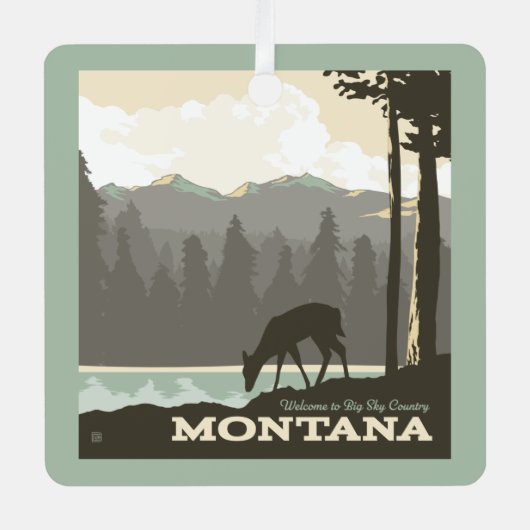 Montana | Welkom bij Big Sky Country Metalen Ornament (Voorkant)