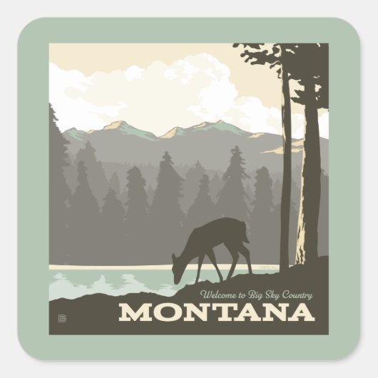 Montana | Welkom bij Big Sky Country Vierkante Sticker (Voorkant)