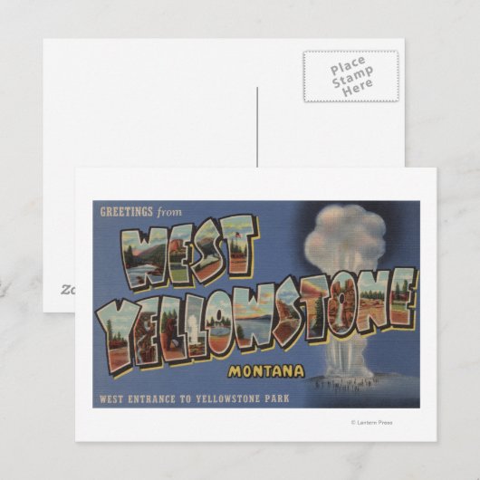 Montana - West-geelsteen - Grote lettertjes Briefkaart (Voorkant / Achterkant)
