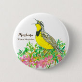 Montana Westerne Meadowlark State Bird Ronde Button 5,7 Cm (Voorkant)