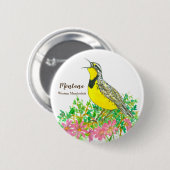 Montana Westerne Meadowlark State Bird Ronde Button 5,7 Cm (Voorkant /achterkant)