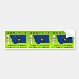Montana Zombie Hunting Permit Bumpersticker