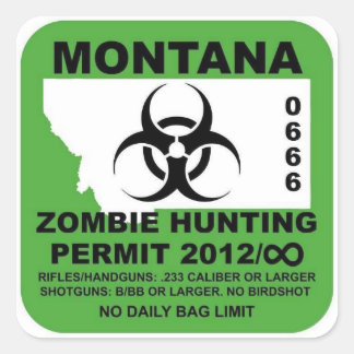 Montana Zombie Vergunning Sticker