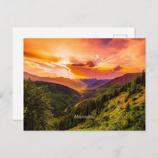 Montana Zonsondergang Briefkaart (Voorkant / Achterkant)