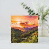 Montana Zonsondergang Kaart (Staand voorkant)