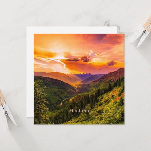 Montana Zonsondergang Kaart (Voorkant / Achterkant in situ)
