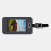 MontanaBison Vintage Travel Poster Bagagelabel (Voorkant horizontaal)