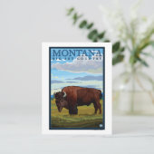MontanaBison Vintage Travel Poster Briefkaart (Staand voorkant)