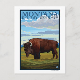 MontanaBison Vintage Travel Poster Briefkaart