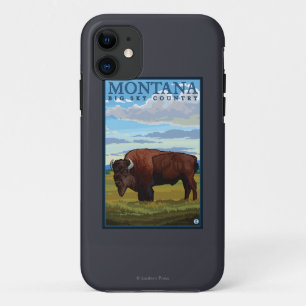 MontanaBison Vintage Travel Poster Case-Mate iPhone Case