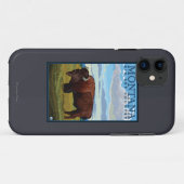 MontanaBison Vintage Travel Poster Case-Mate iPhone Case (Achterkant (horizontaal))