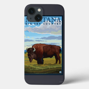 MontanaBison Vintage Travel Poster Case-Mate iPhone Case