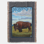 MontanaBison Vintage Travel Poster Deken (Voorkant Verticaal)